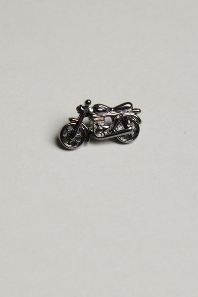 The Barkers Motorbike Lapel Pin, a small metallic accessory with a polished finish, is shown on a plain light gray background.