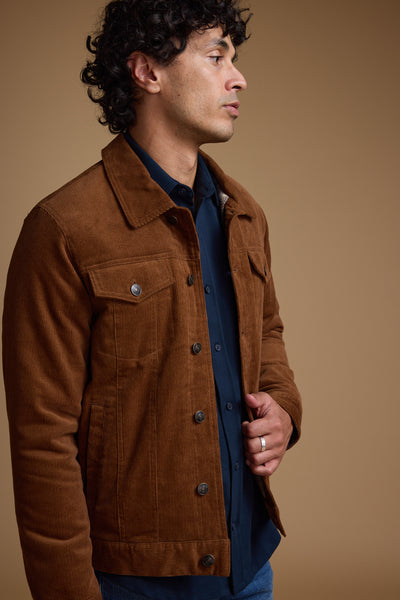 Barkers Barton Cord Trucker in camel
