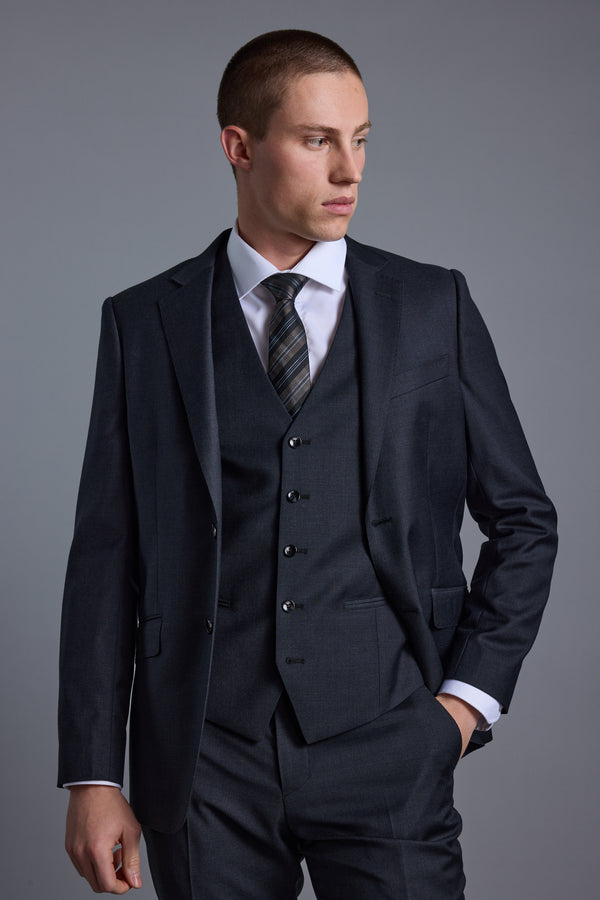 Barkers Mayfair ZQrx Waistcoat in charcoal, tailored fit, additional view