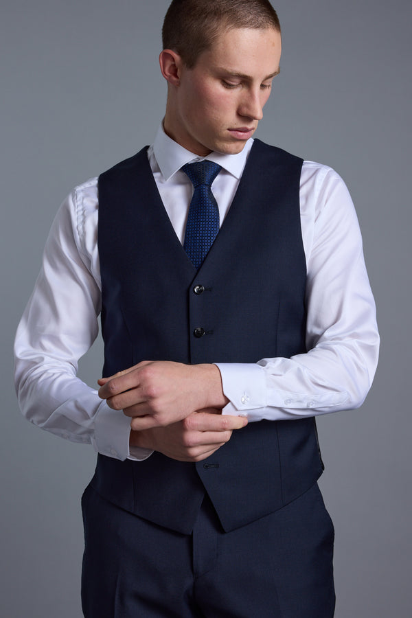 Barkers Mayfair ZQrx Waistcoat in navy, tailored fit, additional view