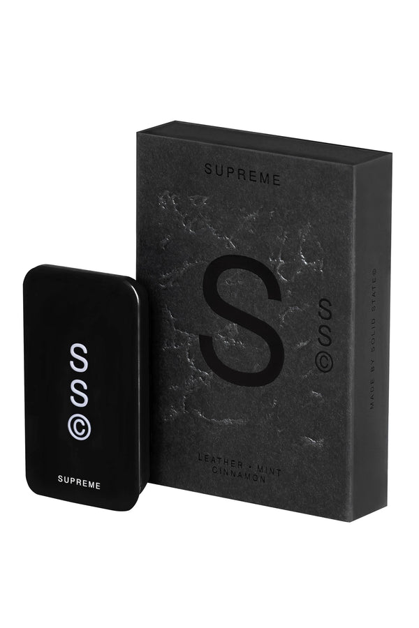Solid State - Supreme: pocket tin cologne, leather, mint & cinnamon scents; by Solid State.