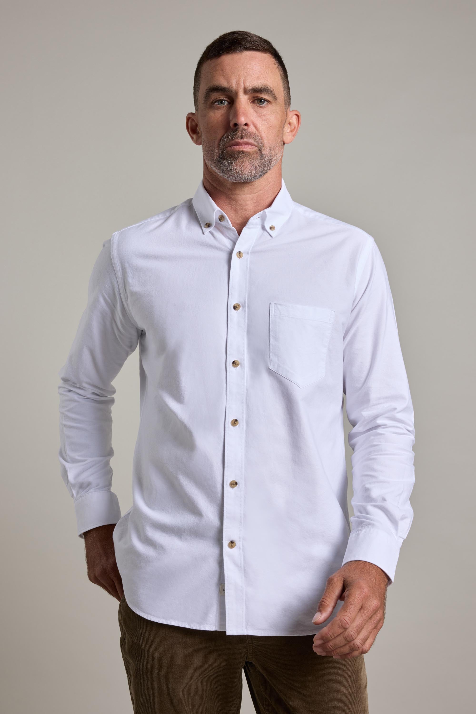 Shop Thatcher Oxford Shirt (WHITE) Barkers