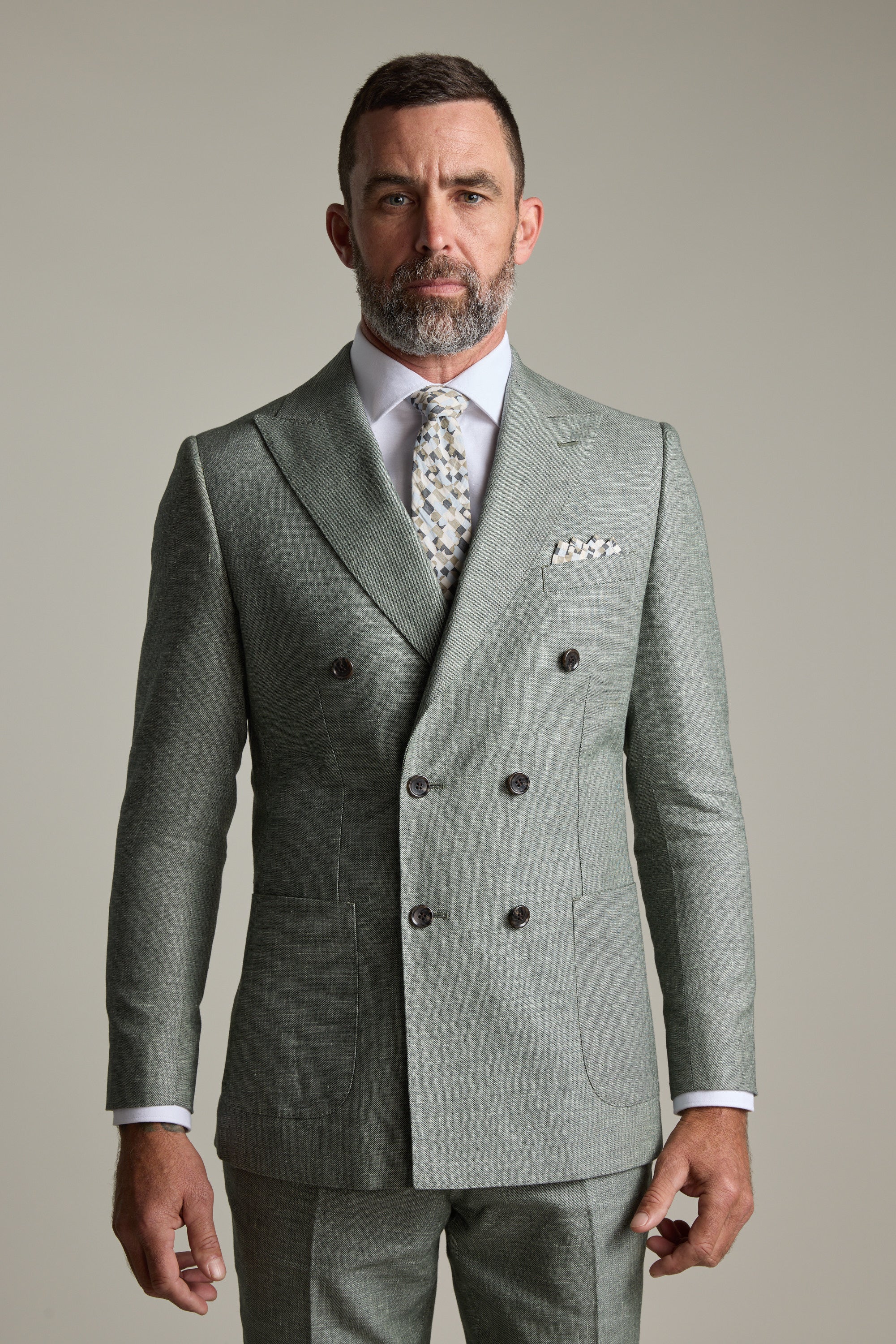 Shop Linden Texture DB Blazer (DARK GREEN) | Barkers