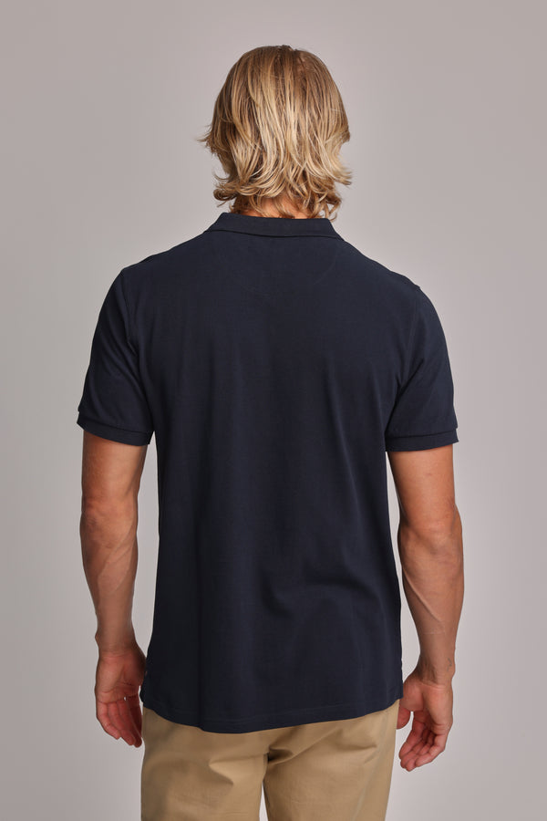 Barkers Regent Pique Polo in dark navy, regular fit, additional view