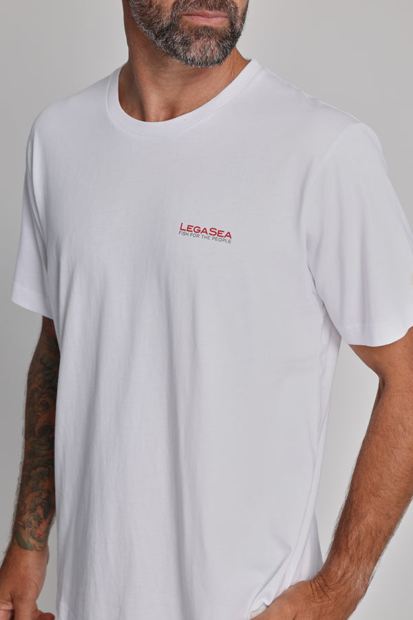 Legasea Brand Tee in white, relaxed fit, additional view