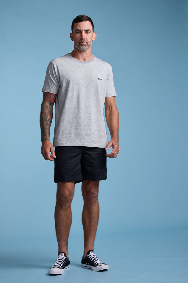 Barkers Bayside Emb Tee in grey marl, regular fit, additional view