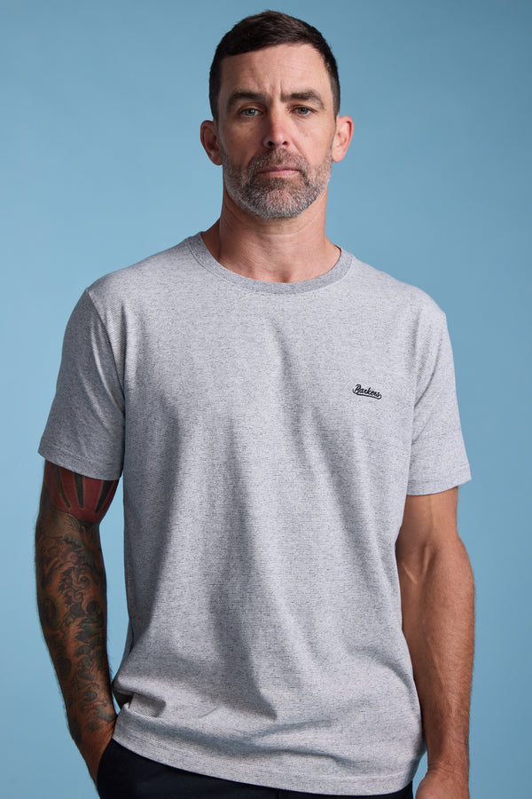 Barkers Bayside Emb Tee in grey marl, regular fit, additional view