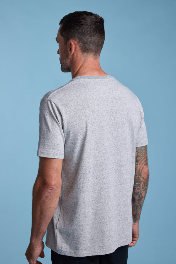 Barkers Bayside Emb Tee in grey marl, regular fit, additional view