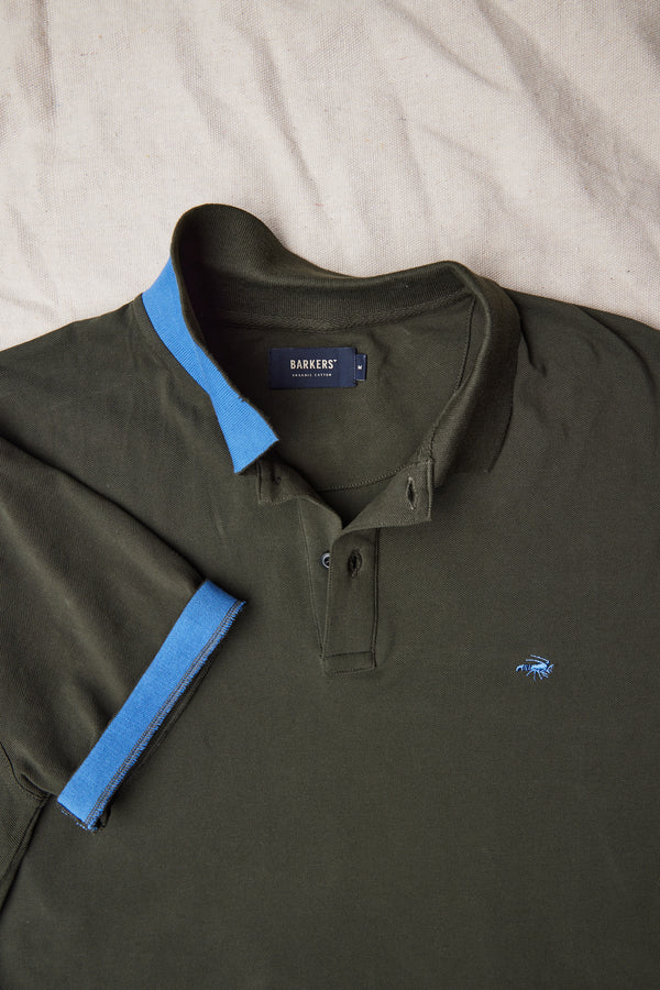 Barkers Regent Pique Polo in dark khaki, regular fit, additional view
