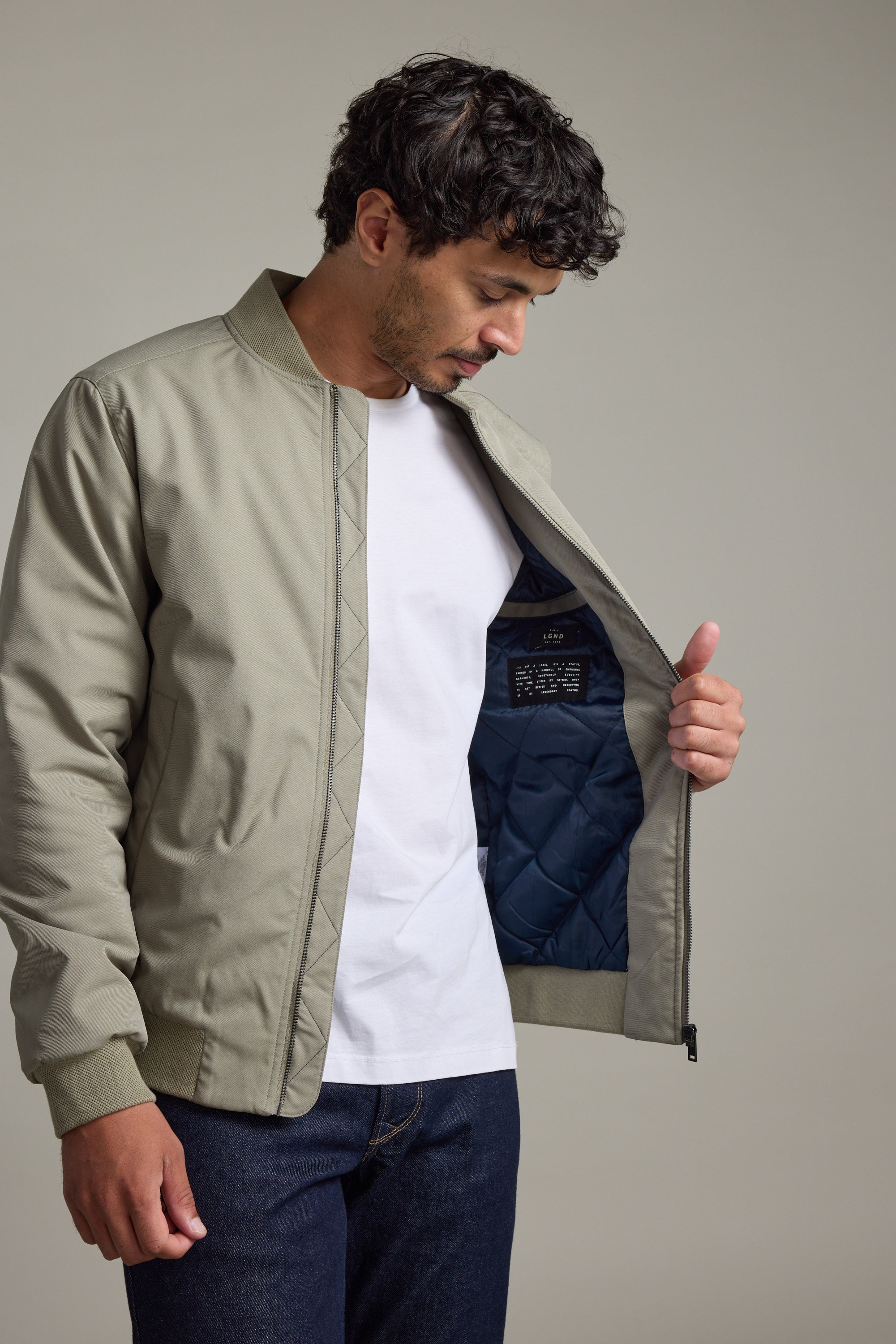 Shop Dunhill Bomber Jacket (OLIVE) | Barkers