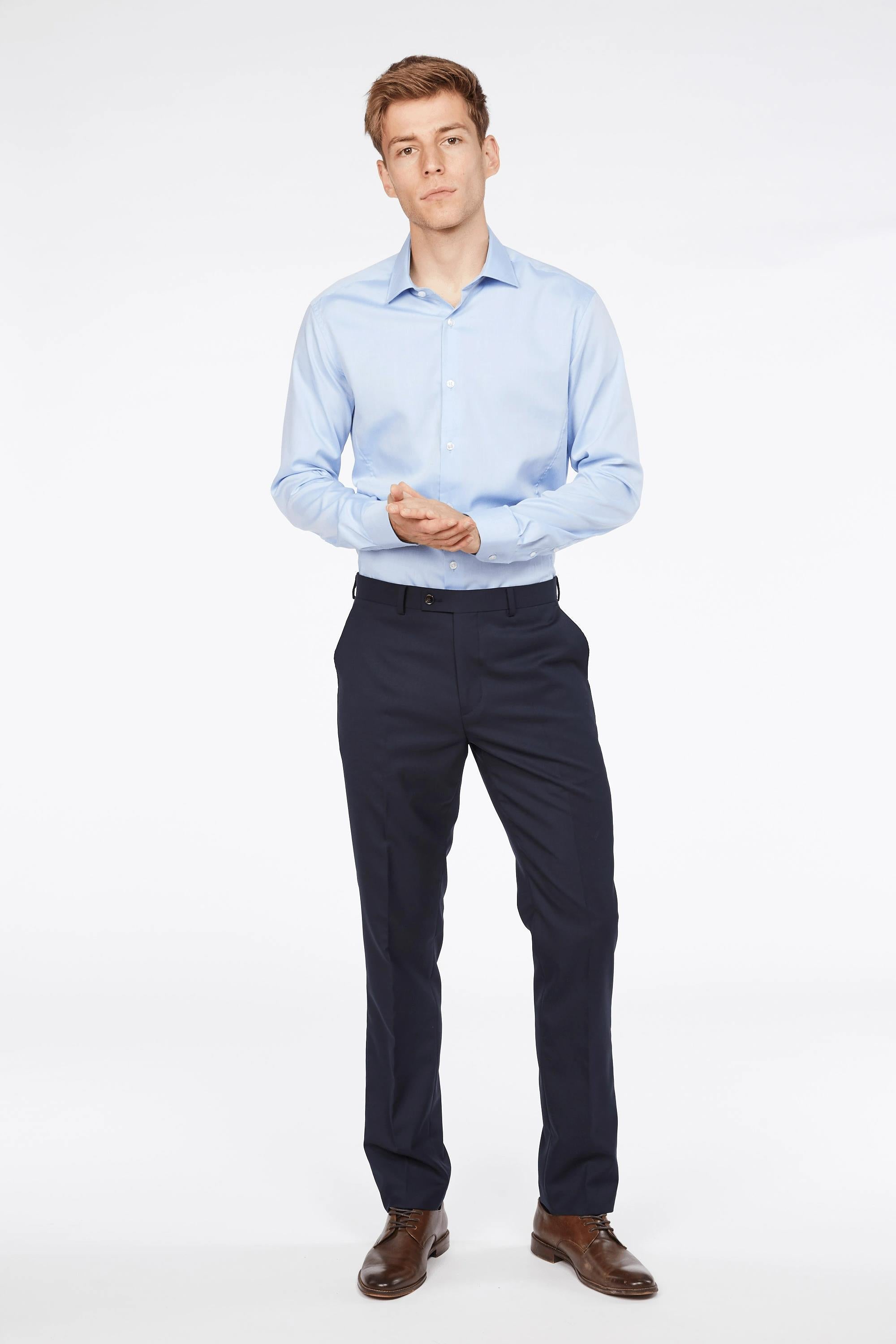 Barkers Bayswater Trouser in navy, modern fit