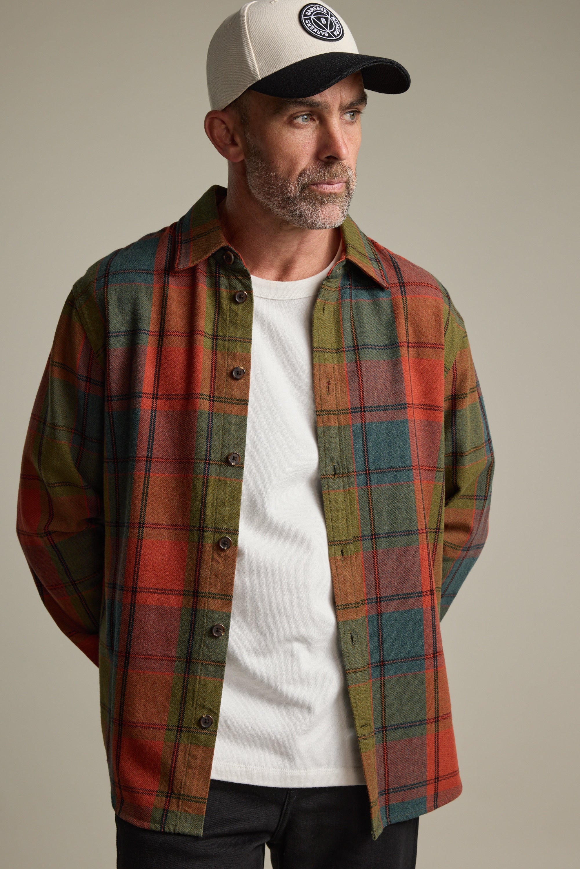 Shop Parker Check Overshirt (ORANGE) | Barkers