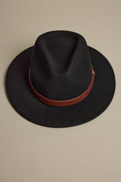 Brixton Messer Black Boho Classic Fedora Unisex L (7 1/2) Medium Brim Grandpa Messer X Adventure Cotton Safari Fedora Hat - FINAL SALE  main image 3