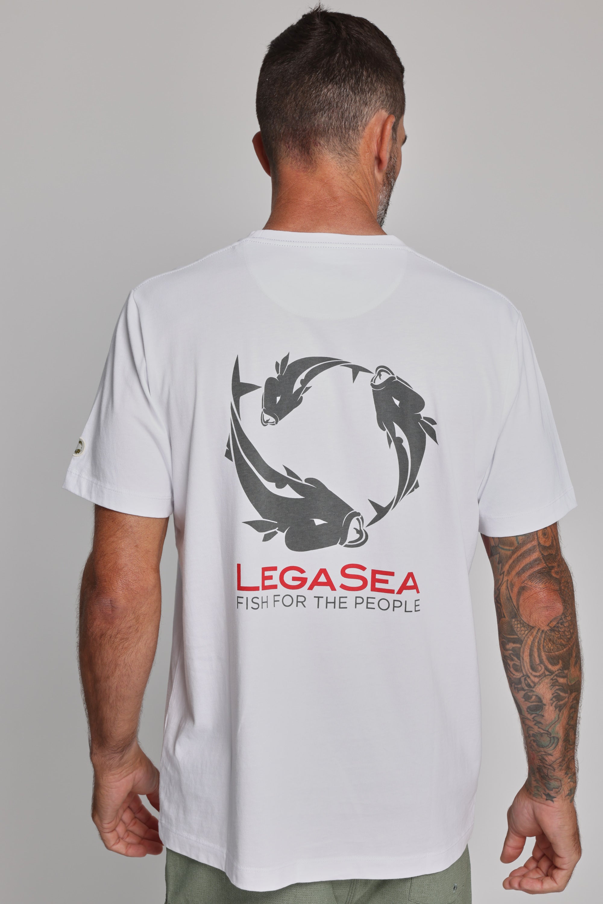 Legasea Brand Tee in white, relaxed fit, additional view